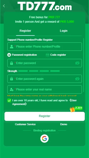 TD 777 Game Login