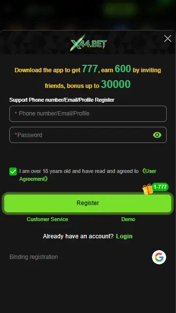 X44 Game Login